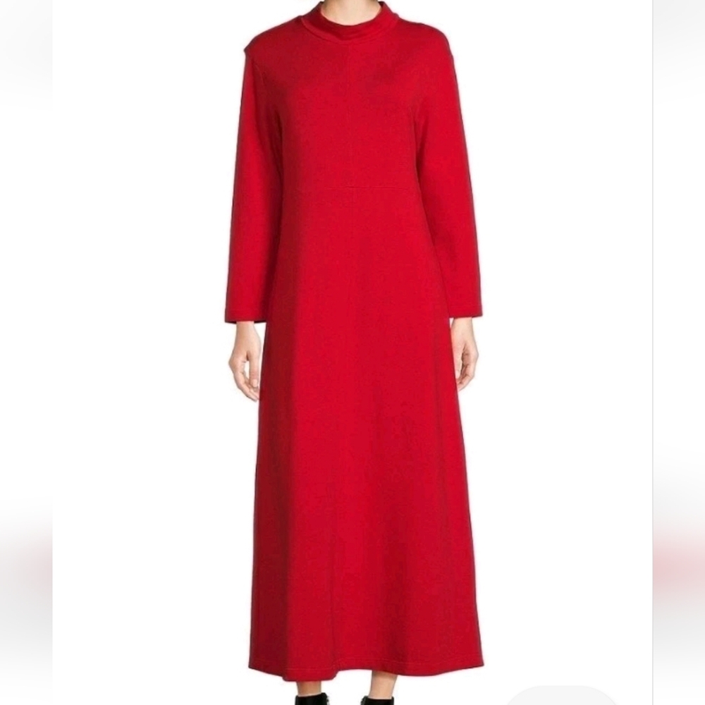 Bryn Walker Women's Bamboo French Terry Mock Neck Weekend Dress